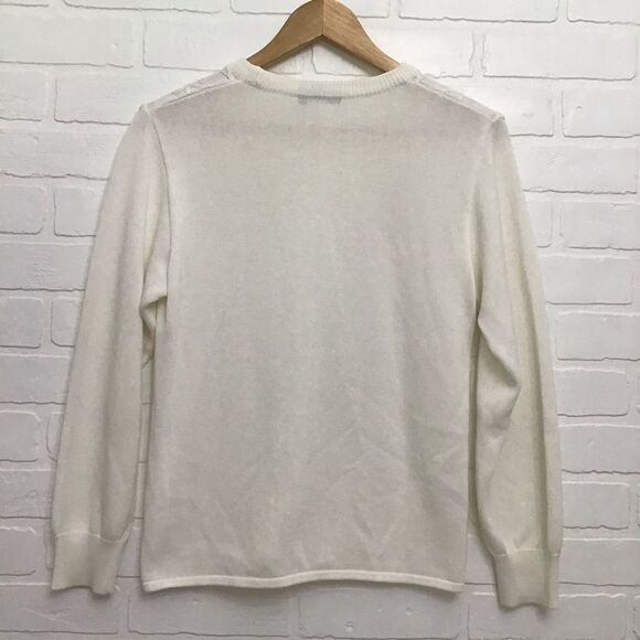 BACK-TEE fisherman Cotton cable knit ecru white medium scoop neck - Picture 10 of 10